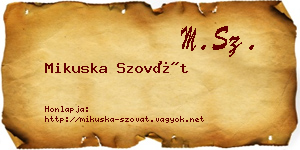 Mikuska Szovát névjegykártya